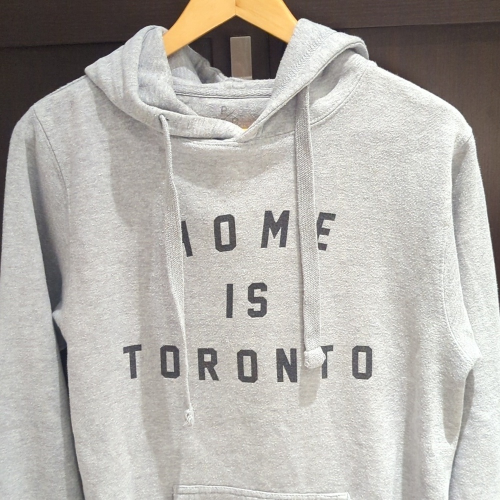Women's Peace Collective Gray Hoodie 'Home is Toronto' Print S Great Condition - Picture 3 of 5